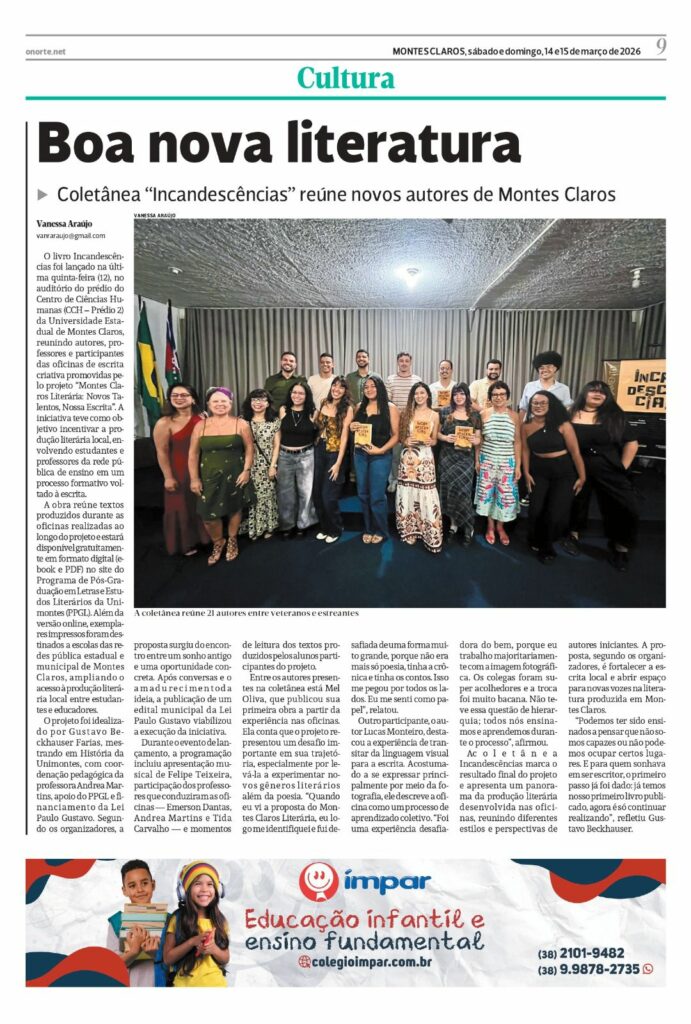 Projeto incentiva novos autores e resulta em coletânea literária em Montes Claros