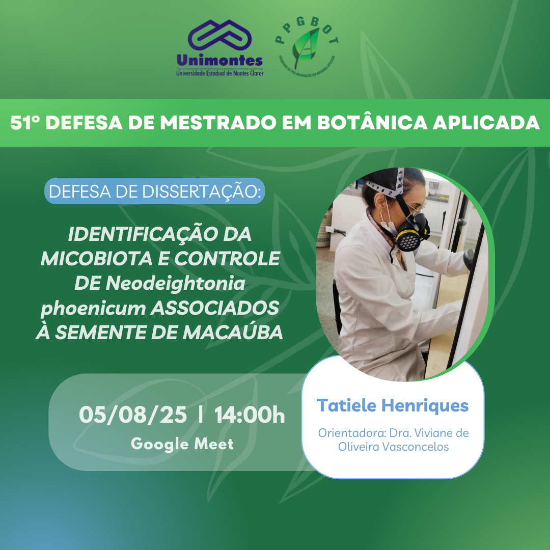 51° DEFESA DE DISSERTAÇÃO DO PPGBOT