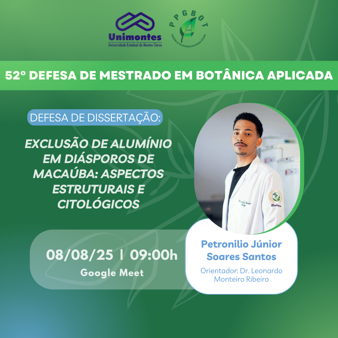52° DEFESA DE DISSERTAÇÃO DO PPGBOT