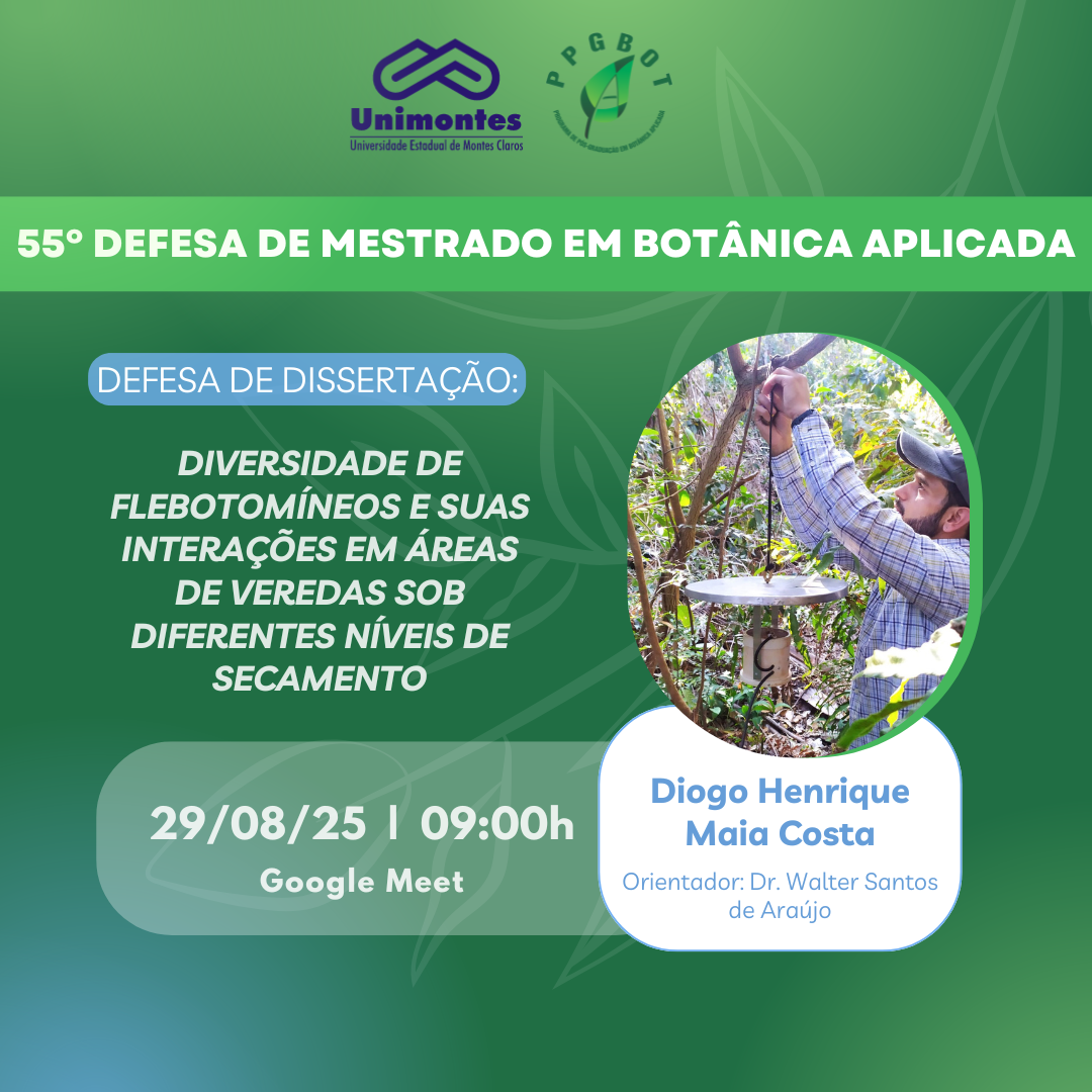 55° DEFESA DE DISSERTAÇÃO DO PPGBOT