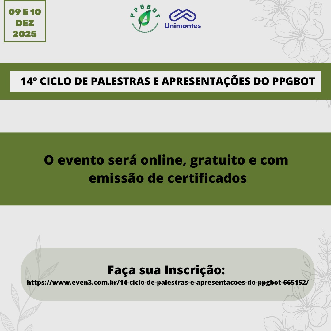 14º Ciclo de Palestras e Apresentações do PPGBot