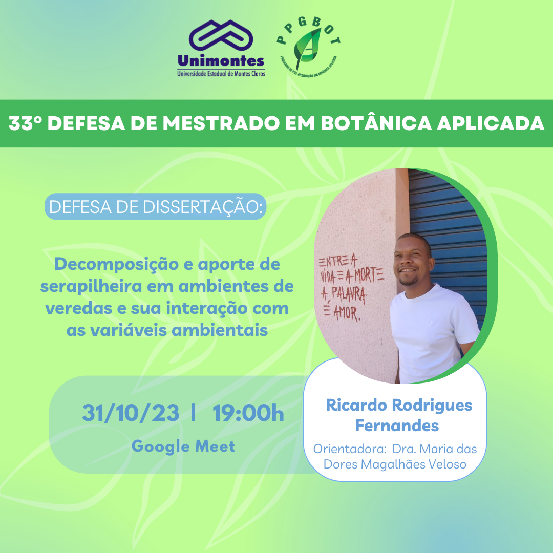 33º Defesa de Dissertação do PPGBot